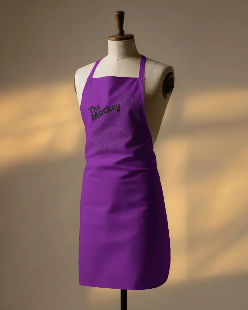 Stylish Solid Color Apron Mockup For Chefs Baking And Crafters Uniforms