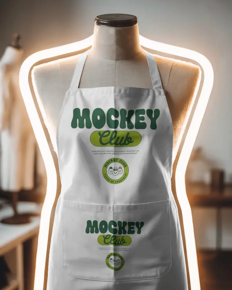 Professional Quality Apron Mockup With Adjustable Strap And Large Front Pocket For Use