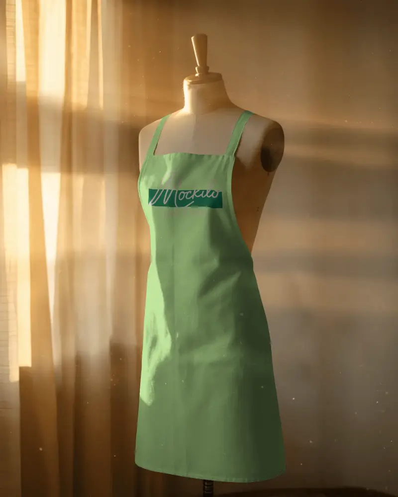 Realistic Chef Apron Mockup With Adjustable Straps And Clean Minimalist Design For Custom Logo