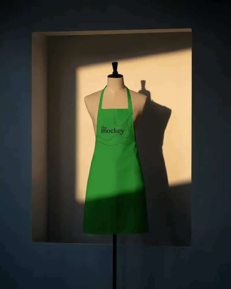 Premium Quality Durable Kitchen Apron Mockup For Home Cooking And Professional Chefs Wear