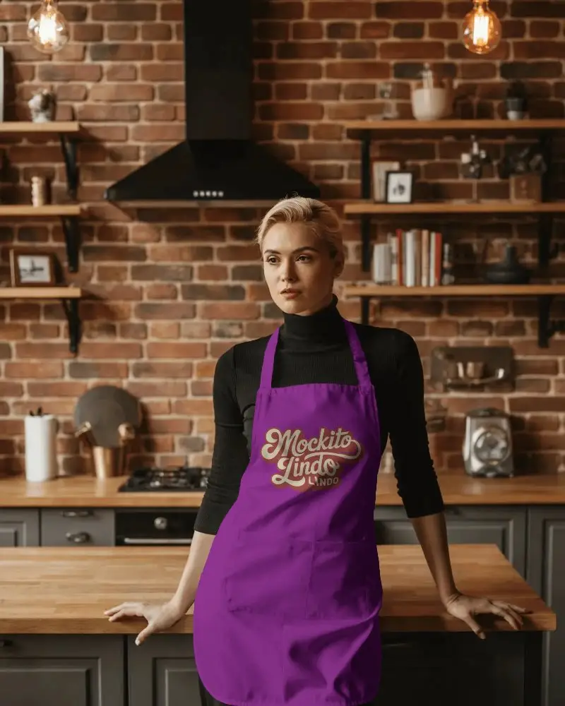 Professional Kitchen Apron Mockup With Adjustable Neck Strap And Large Front Pocket For Chefs