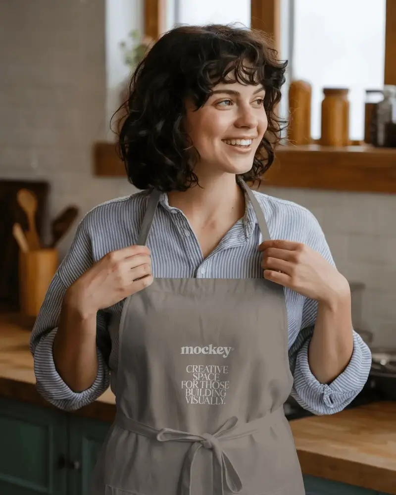 Durable Cotton Apron Mockup For Promo Brands And Cooking Classes