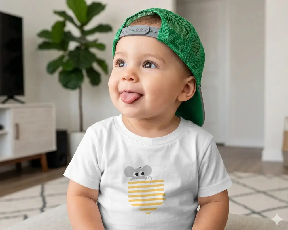 High Quality Baby Tee Mockup Showcasing Childrens Garment Perfect For Kid Fashion