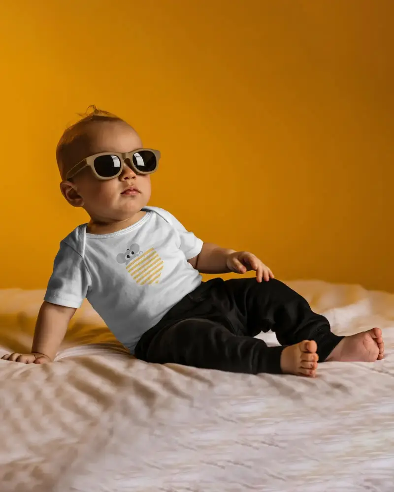 Infant Baby Tee Clothing Mockup Showcasing Comfortable Soft Fabric Perfect For Gift Ideas