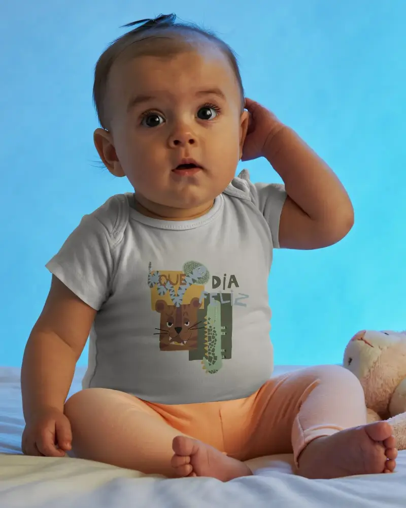 Stylish Baby Tee Mockup For Kids Casual Wear Easy To Clean And Durable Material