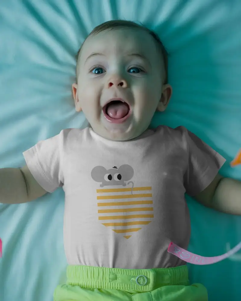 Adorable Baby Tee Mockup For Kids Fashion Branding And Custom Design Presentation