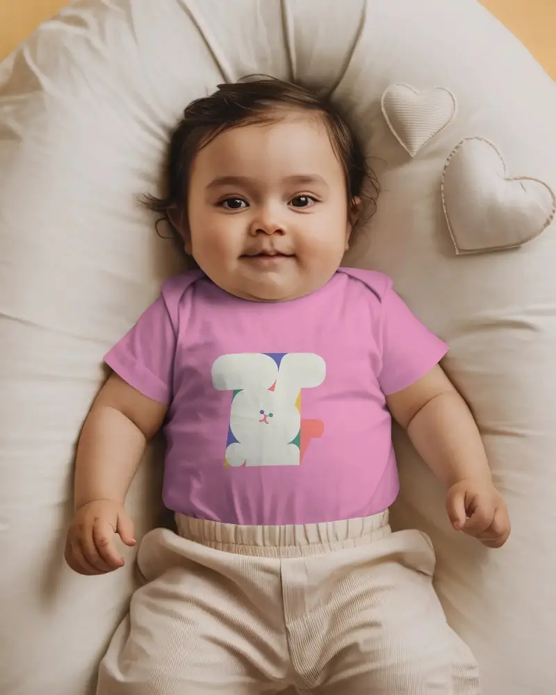 Soft Breathable Baby Tee Mockup For Cute Infant Outfits And Adorable Kids Fashion Style