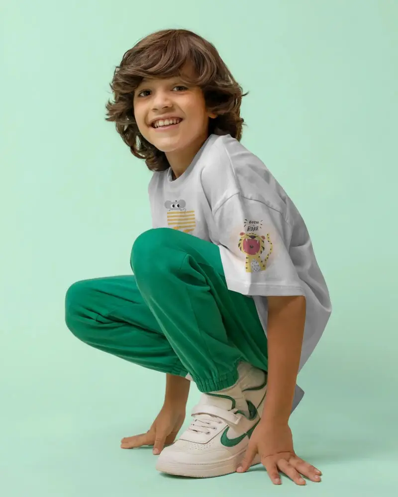 Trendy Baby Tee Mockup With Sportswear Texture For Kids Fashion And Casual Clothing Looks