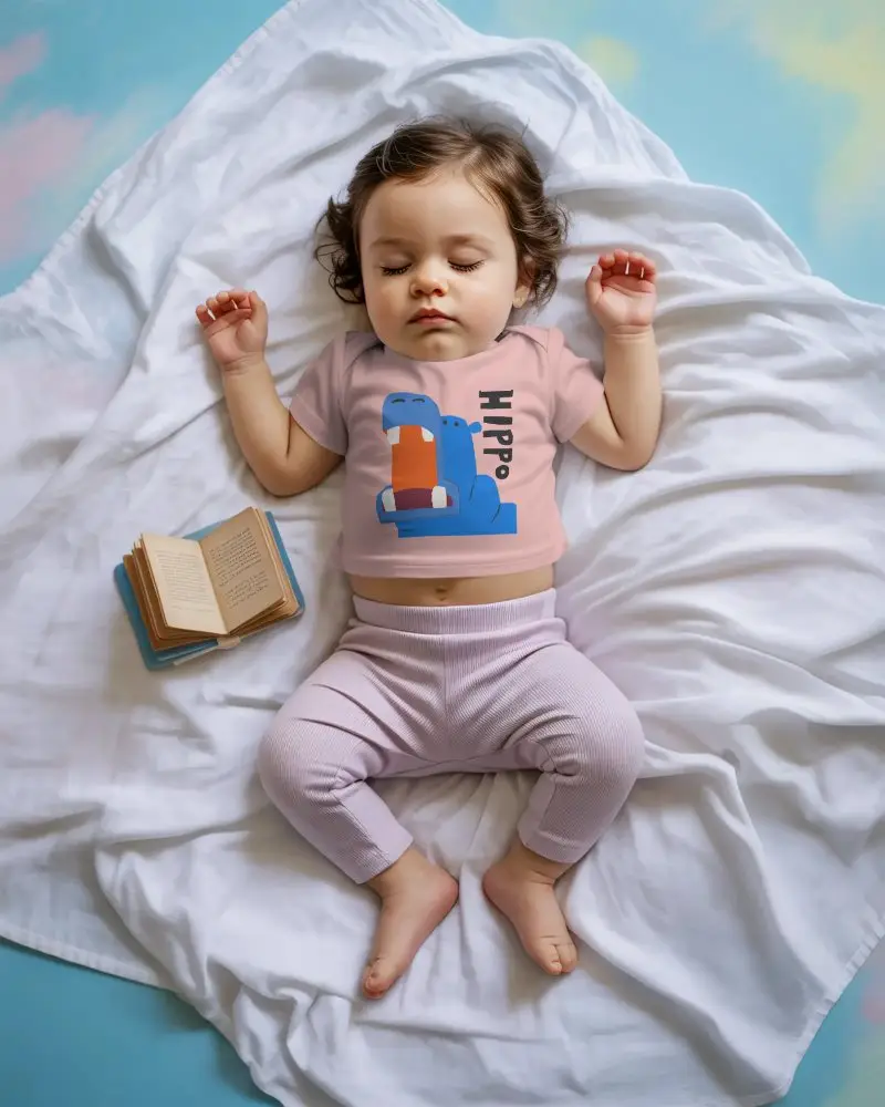 Cozy Baby Tee Mockup With Breathable Fabric Ideal For Delicate Infant Skin Clothing