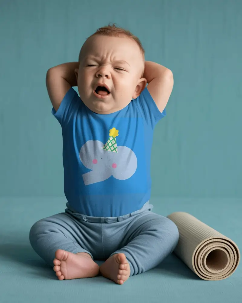 Adorable Baby Wearing Comfortable Soft Cotton Tee Perfect For Everyday Little Toddlers