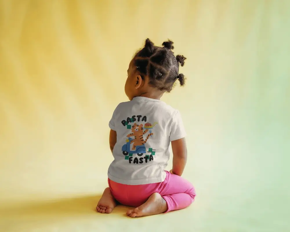 Adorable Baby Tee Mockup Showcasing Back View Of Infants Soft Comfortable Clothing Design Idea