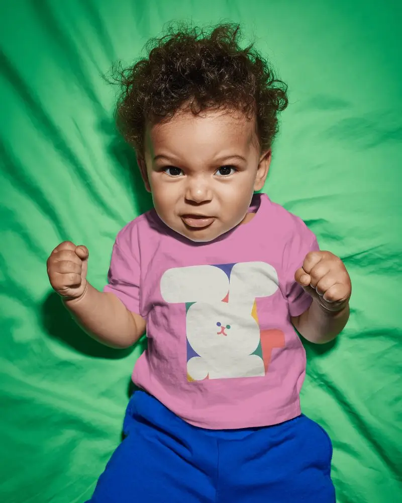 Adorable Baby Tee Mockup For Kids Fashion Modern Styled Infant Tshirt Design Presentation