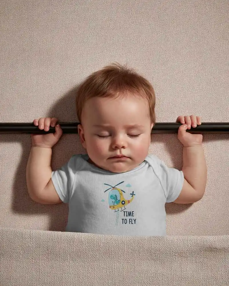 Adorable Baby Tee Mockup Showcasing Cute Infant Fashion For Kids Clothing Brands Design