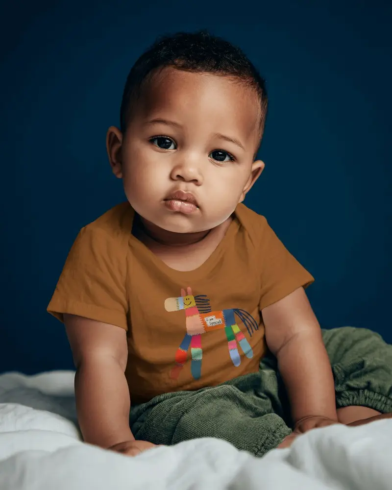 Baby Tee Mockup For Custom Baby Clothing Design High Quality Short Sleeve Baby Tee