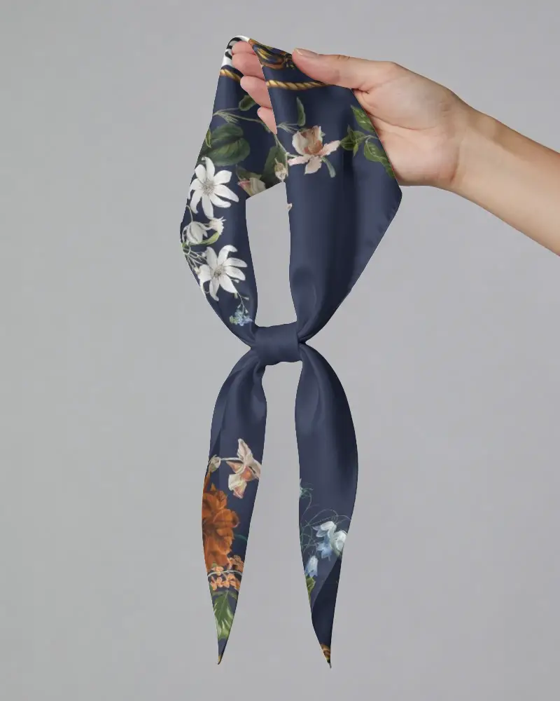 High Quality Satin Finish Bandana Mockup Fashionable Scarf Prop Visual Brand Presentation