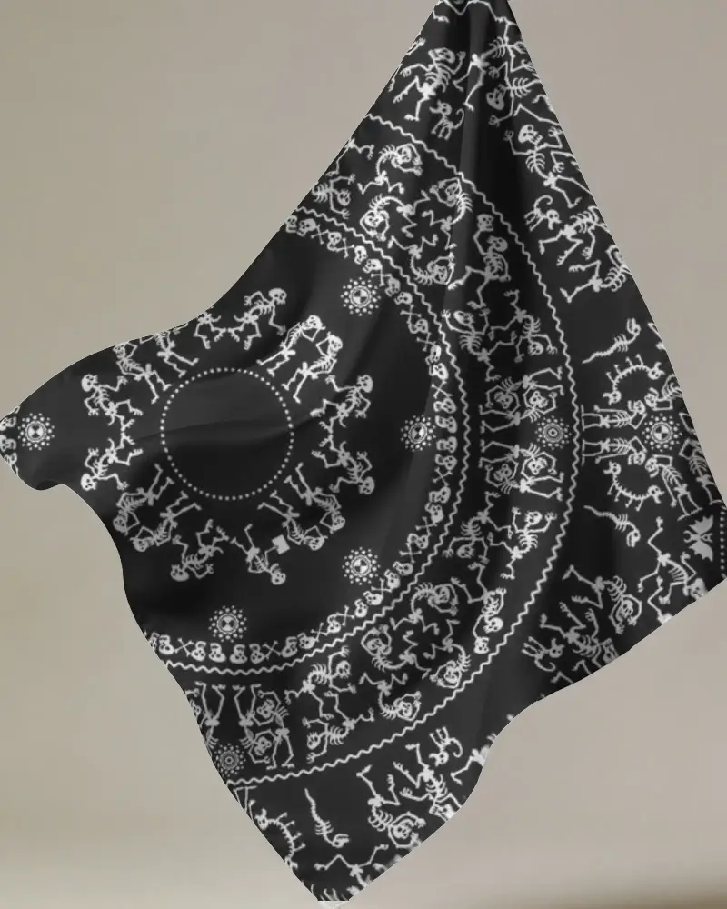 Silky Soft Bandana Mockup Floating Fabric For Custom Design Display In Studio Setting
