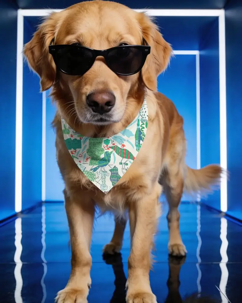 Cool Dog Bandana Mockup For Pet Accessory Brands Showcasing Style And Fashion