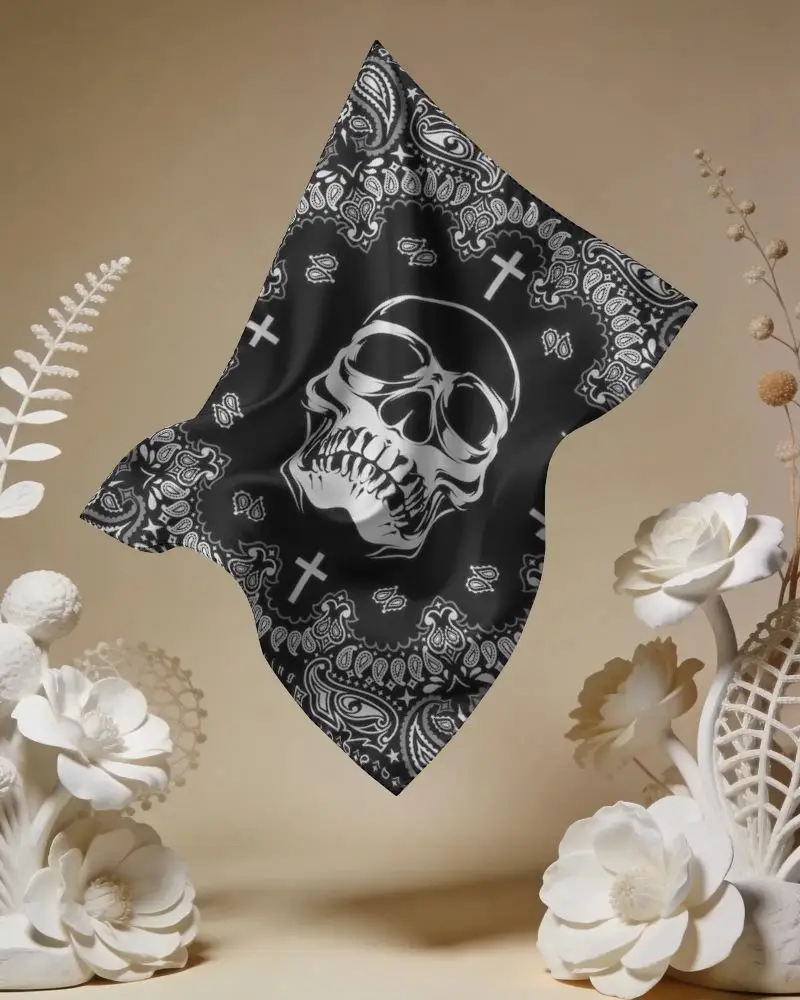 Luxury Silk Bandana Mockup Fabric Detail Floating In Midair Minimalist Style
