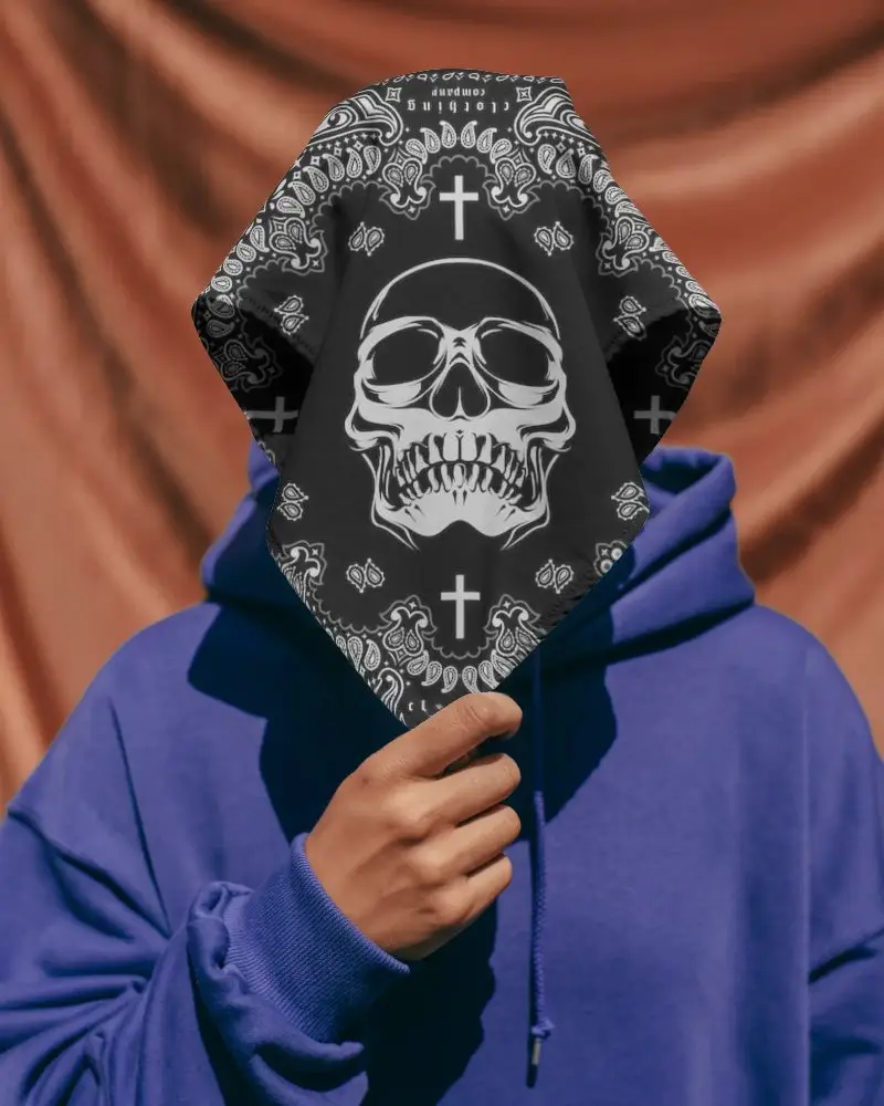 Realistic Bandana Mockup Template For Promoting Streetwear And Casual Outfit Accessories Online