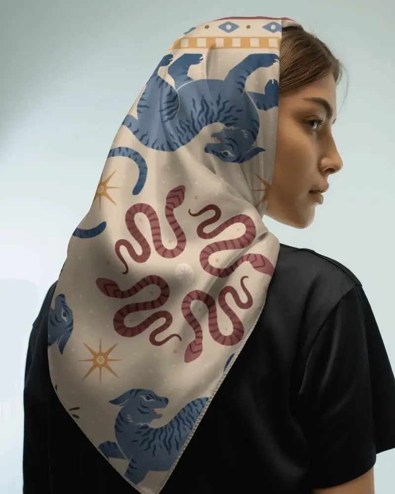 Premium Soft Satin Bandana Mockup Perfect For Casual Or Formal Wardrobe Enhancement