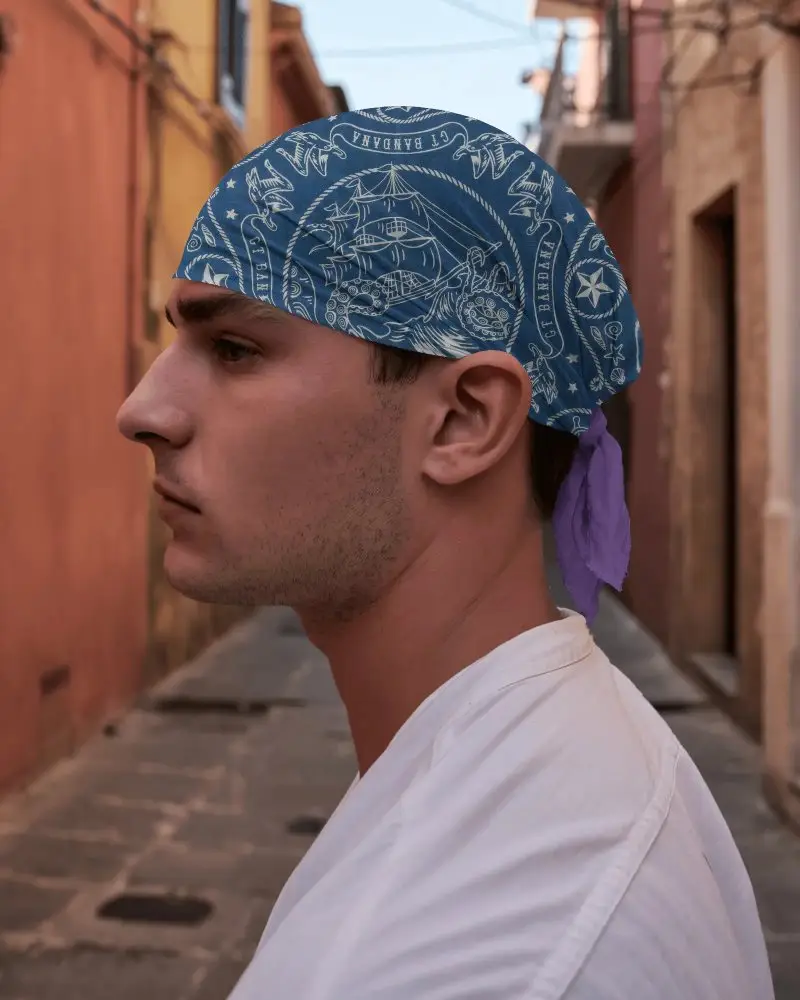 Versatile Bandana Mockup For Mens Headgear Stylish Scarf Accessory Fashion Forward Look