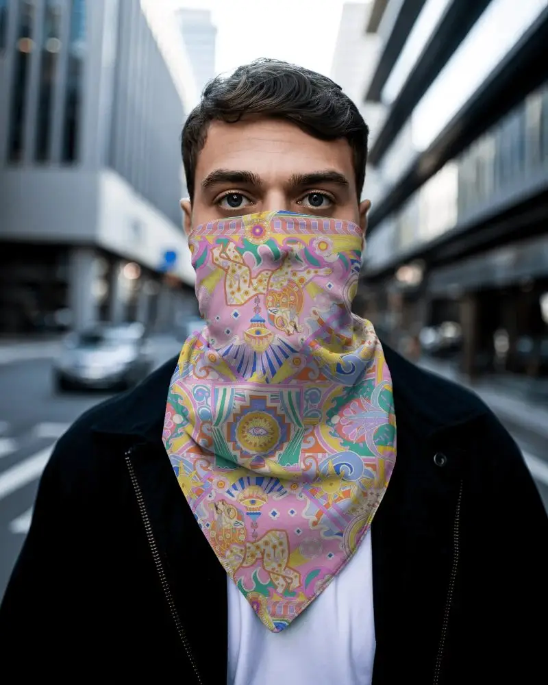 Urban Street Style Bandana Mockup Fashion Mask Covering Face Accessory Template