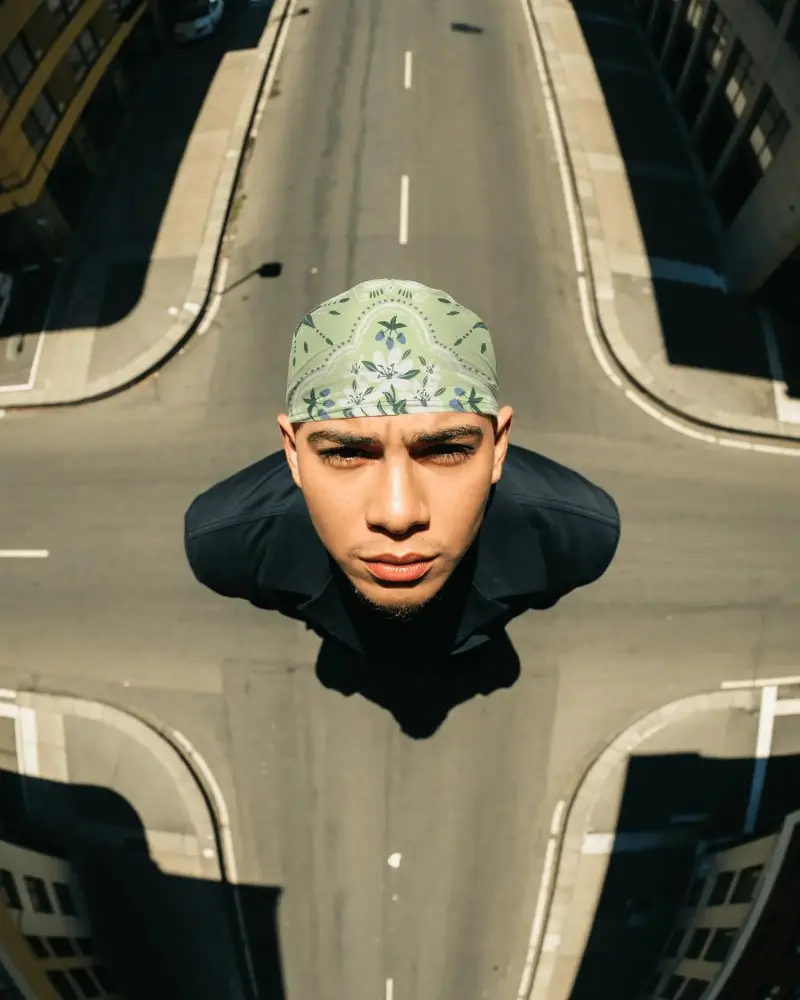 Street Style Bandana Mockup For Urban Fashion Brands Showcasing Modern Accessory Wear