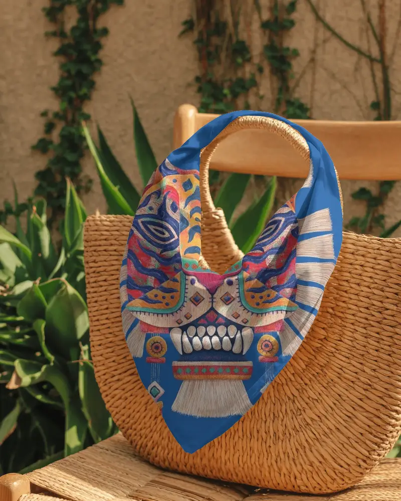 Stylish Bandana Accessory Photo Textile Fashionable Outdoor Styled Casual Wear Mockup