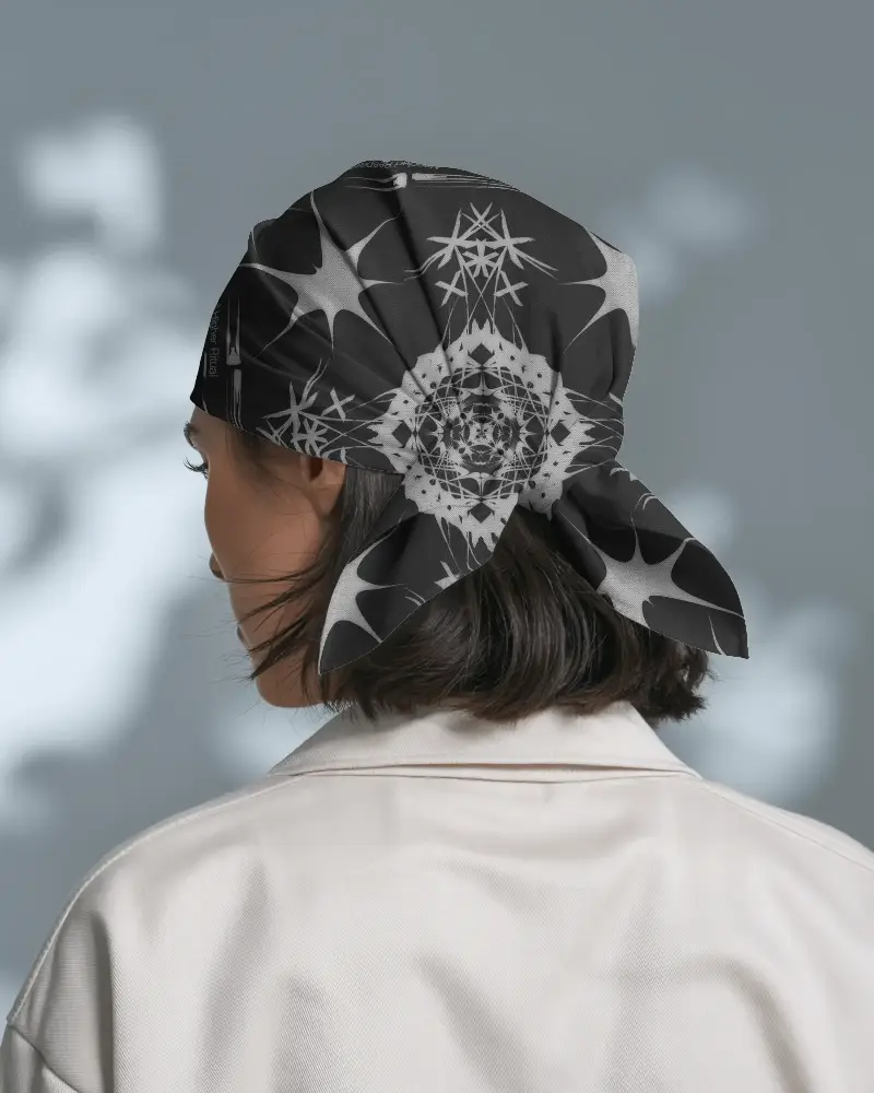 Minimalist Fabric Bandana Mockup With Knot Tied At Back For Casual And Modern Style Showcase