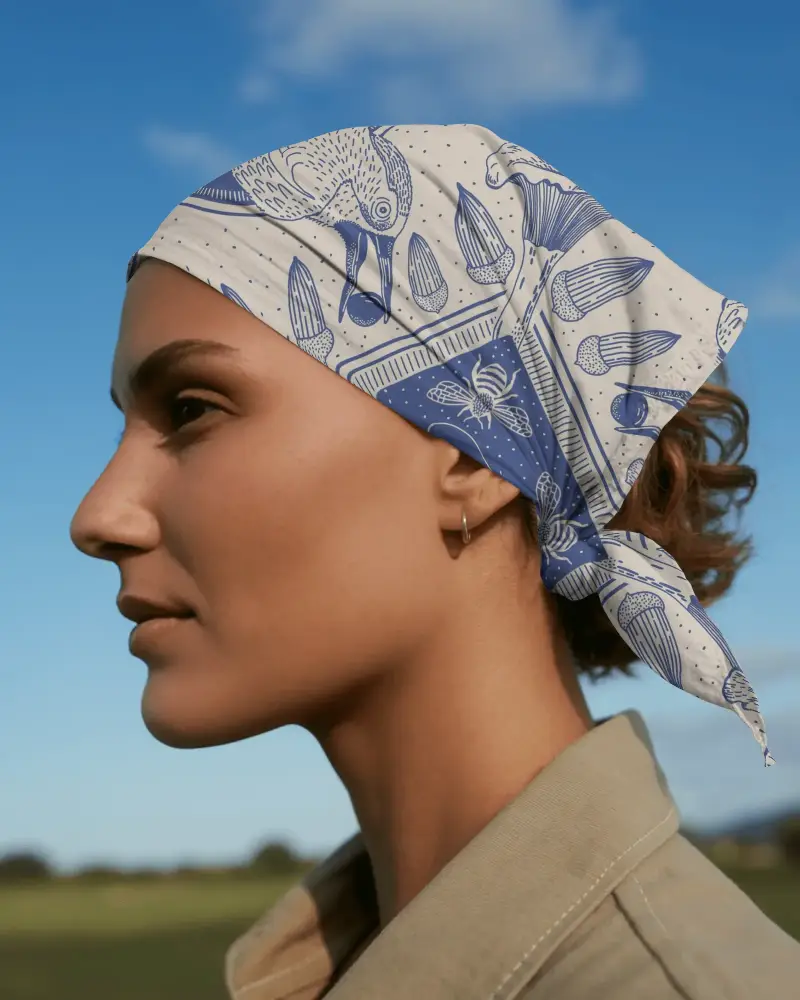 Breathable Soft Fabric Bandana Mockup For Summer Activities And Everyday Wear