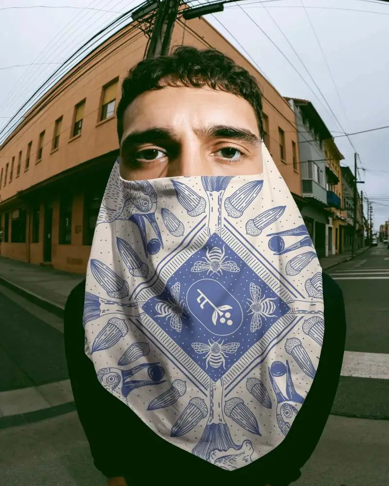 Urban Street Style Bandana Mockup For Fashion Designers And Custom Printing Projects Online