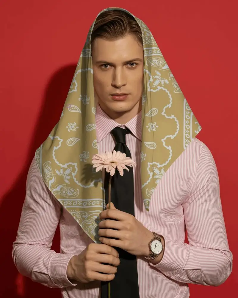 Modern Fashion Bandana Mockup For Stylish Headwear Presentation And Custom Design Showcase