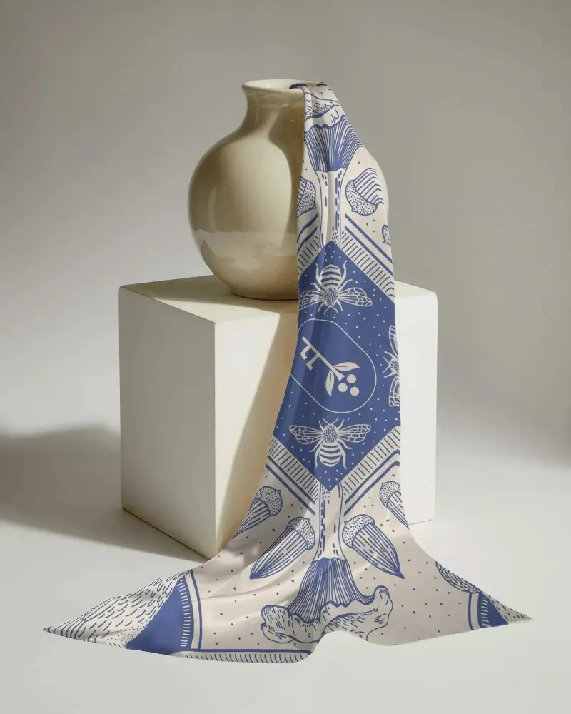 Silky Bandana Mockup With Elegant Draping Showcasing Smooth Texture And Luxurious Fabric Flow