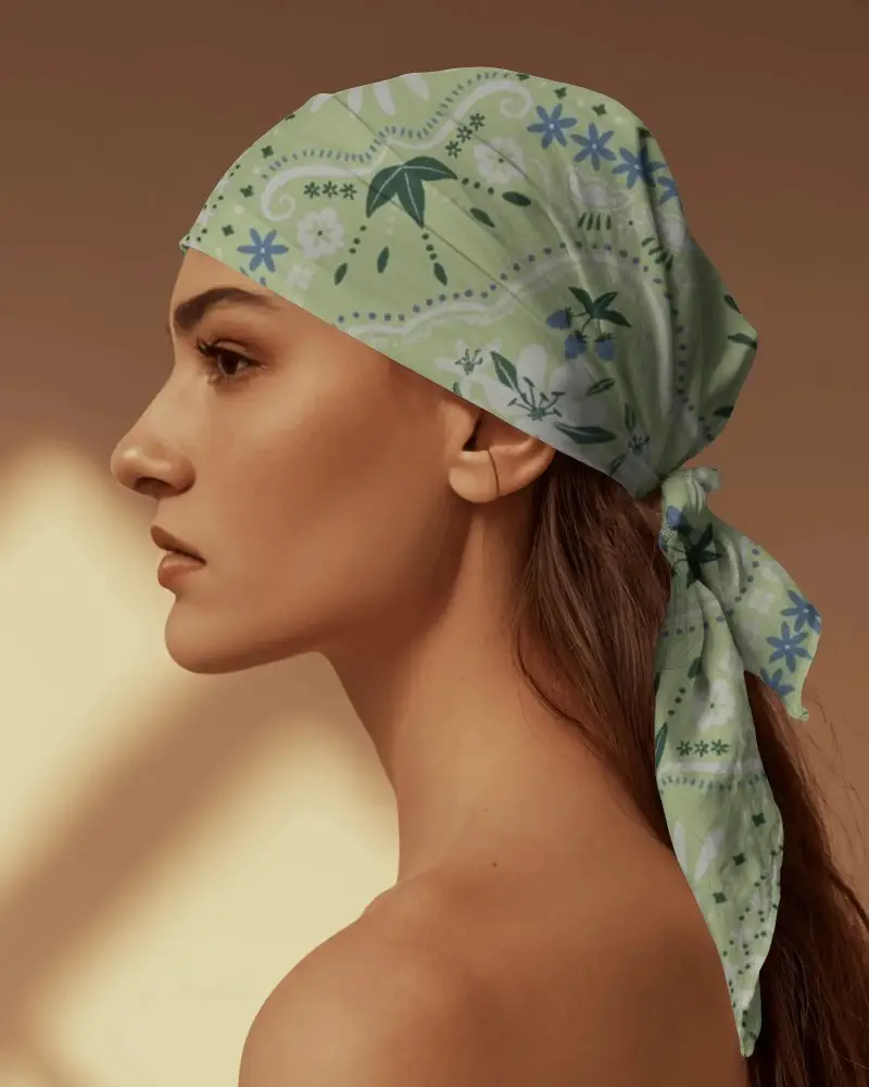 Stylish Bandana Mockup For Headwear Fashion Accessories And Custom Design Presentations