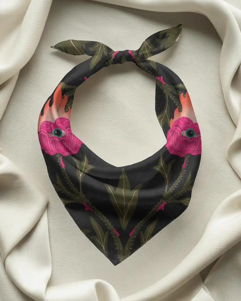 Silky Smooth Bandana Mockup With Elegant Folded Design For Fashion Accessory Preview