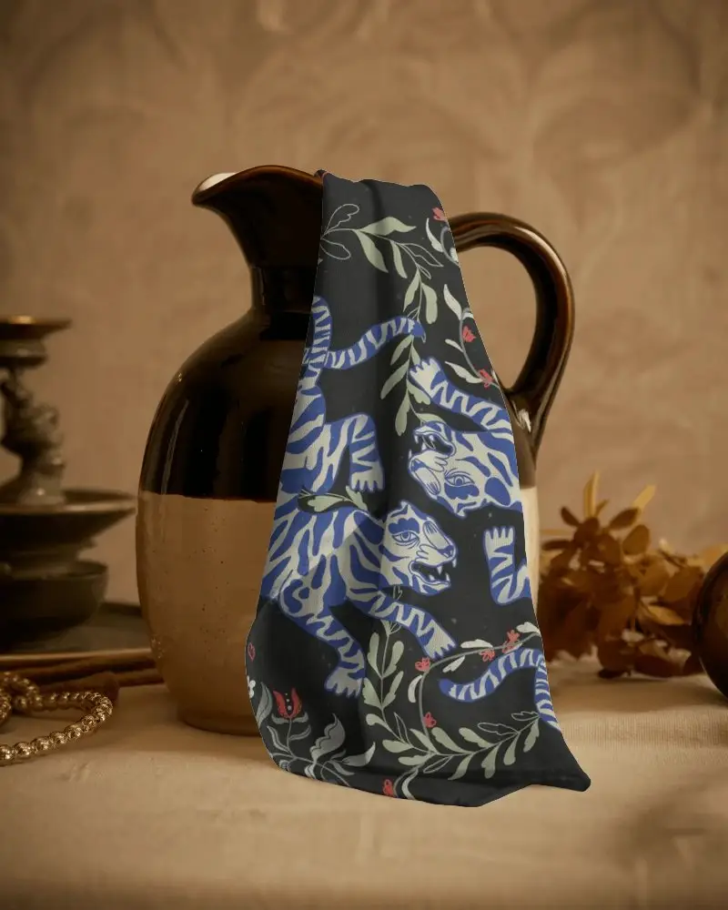 Premium Bandana Mockup Draped On Vintage Ceramic Pitcher For Custom Design Showcase