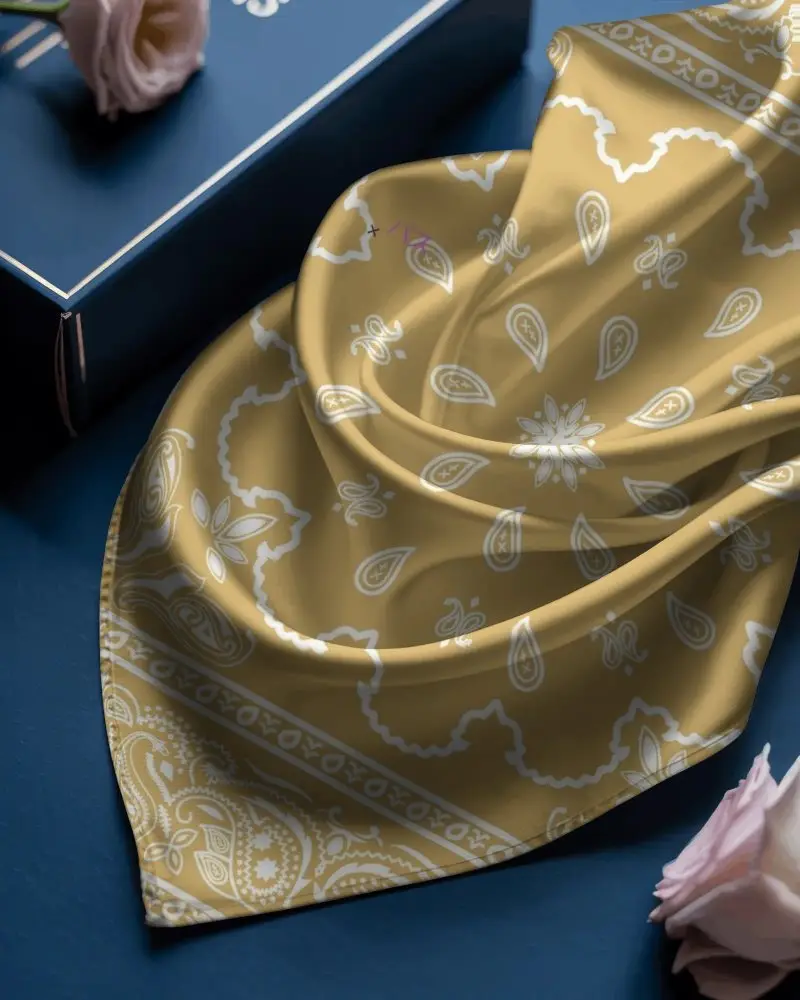 Elegant Folded Bandana Mockup Quality Material For Chic Accessories And Modern Fashion Trends