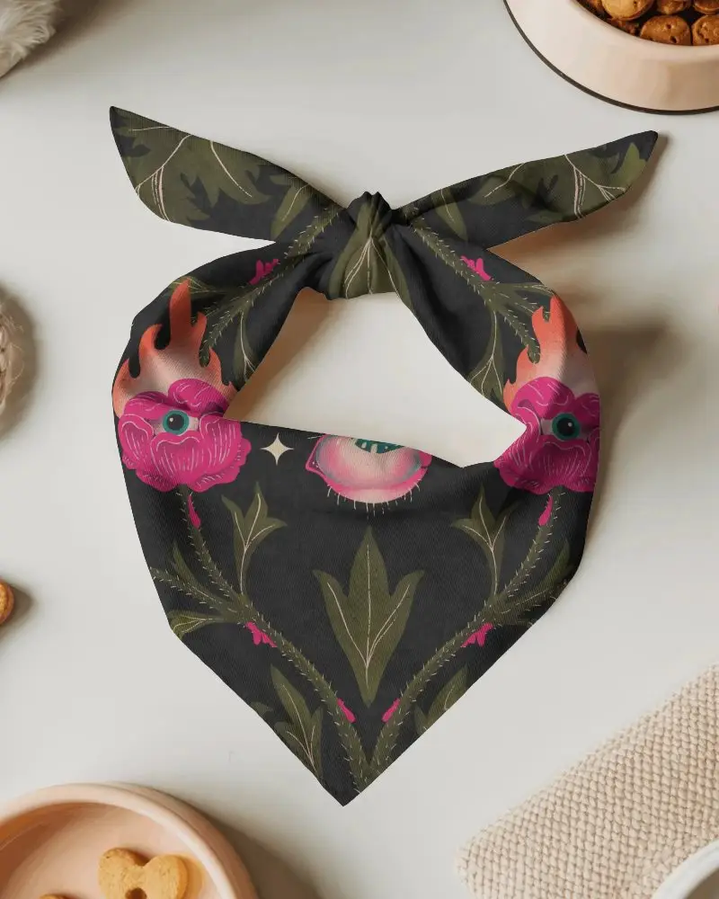 Versatile Knot Tied Bandana Mockup For Fashion Accessories Heavy Duty Fabric Design Template