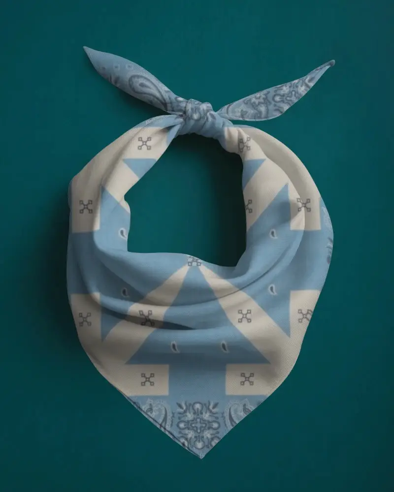 Premium Quality Bandana Mockup Featuring Realistic Folds Perfect For Fashion Design Presentations