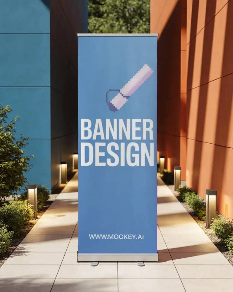Portable Exhibition Banner Mockup Ideal For Trade Shows And Retail Marketing