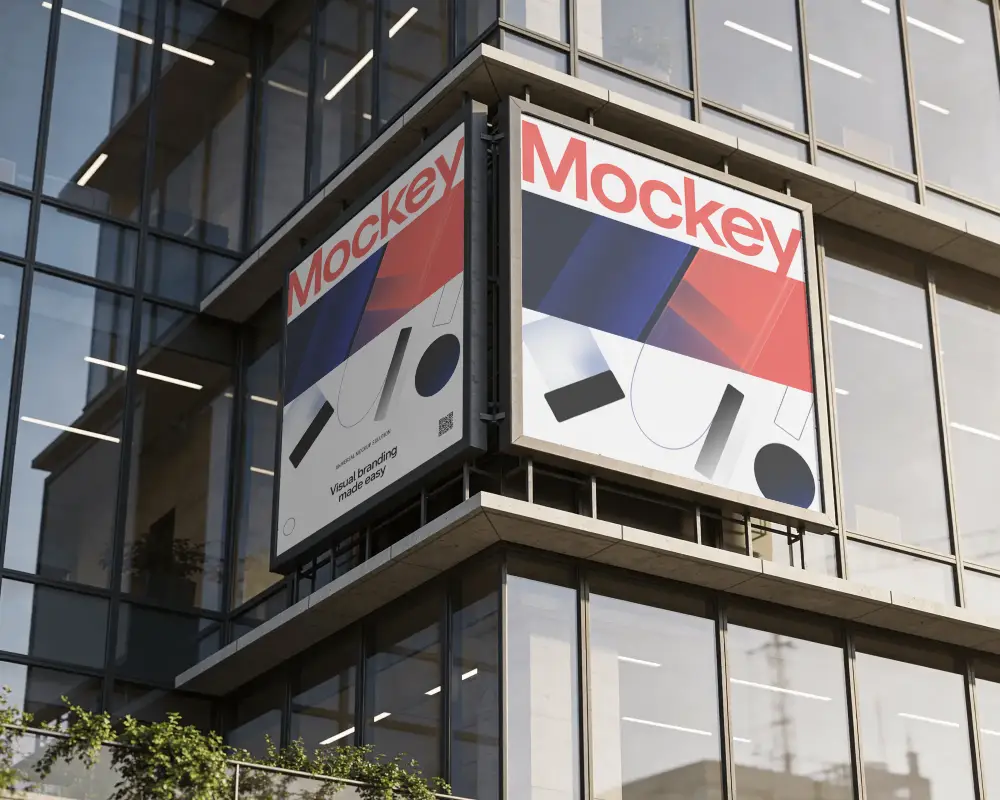 Urban Office Building Outdoor Billboard Mockup For Brand Promotion And Marketing Strategies