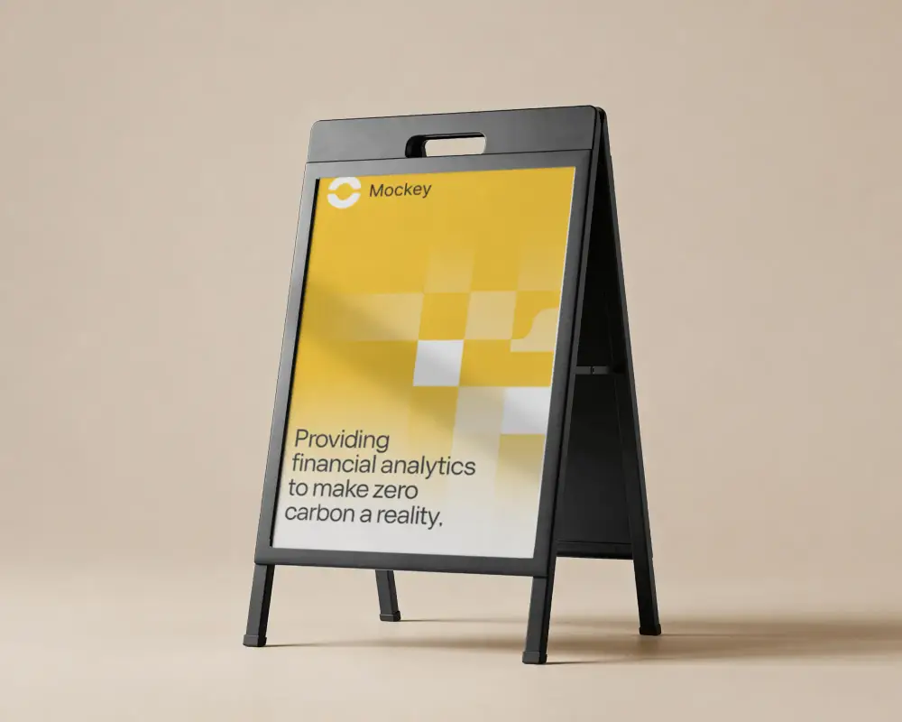 Portable Outdoor Street Signage Banner Mockup Stand For Promotion And Advertising