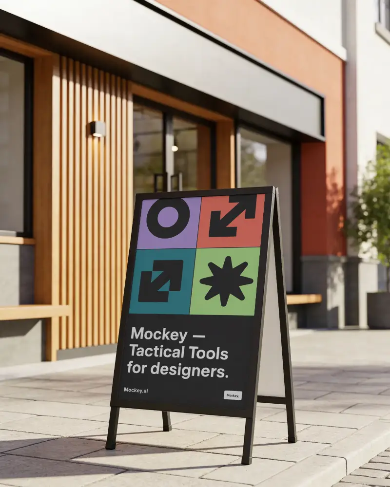 Freestanding Street Pavement Banner Mockup For Business Marketing Campaigns