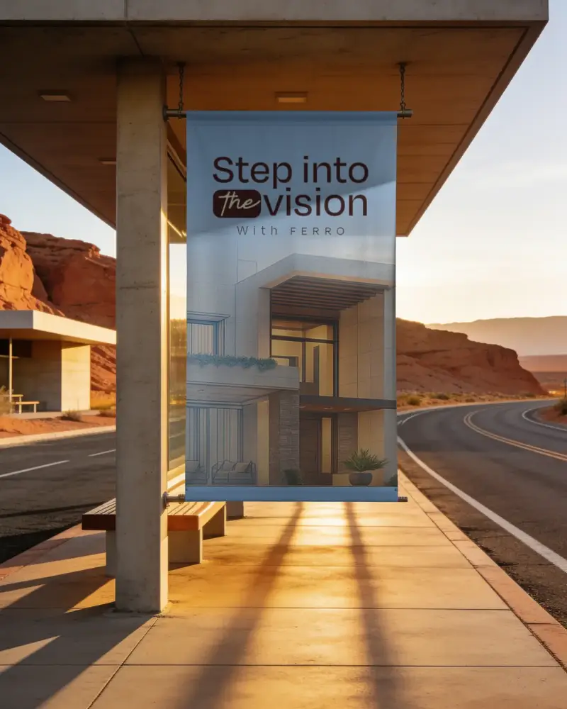 Vertical Hanging Banner Mockup In Urban Environment For Effective Brand Marketing