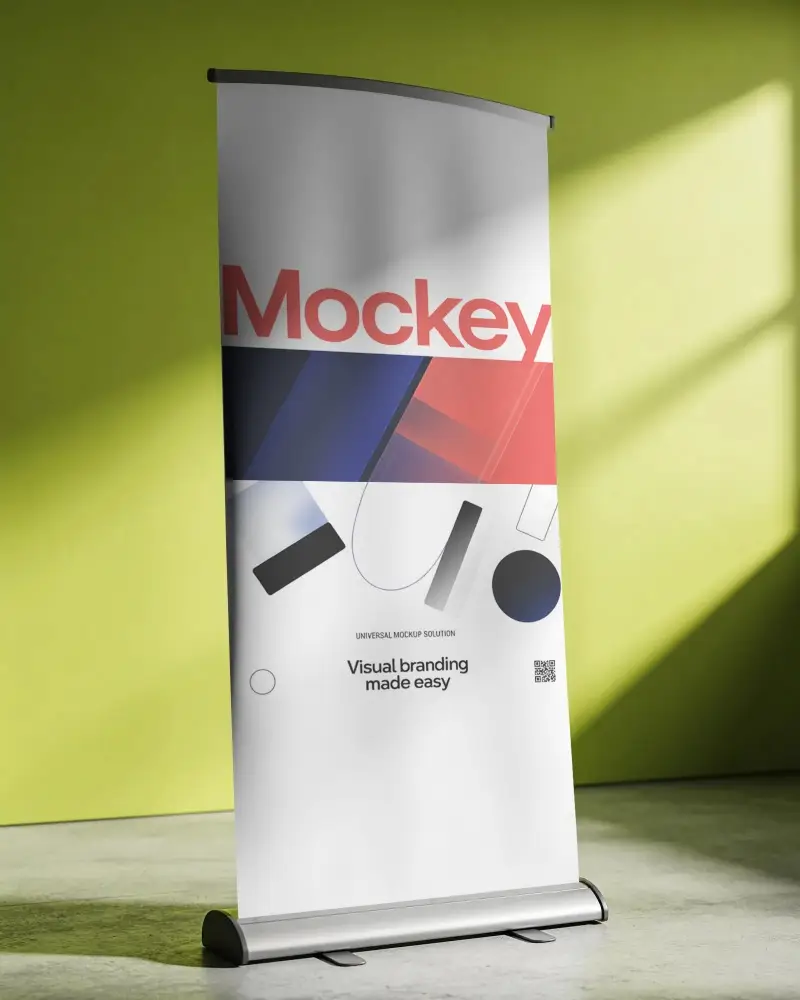 Roll Up Banner Mockup For Promotional Events Business Marketing Exhibitions And Trade Shows