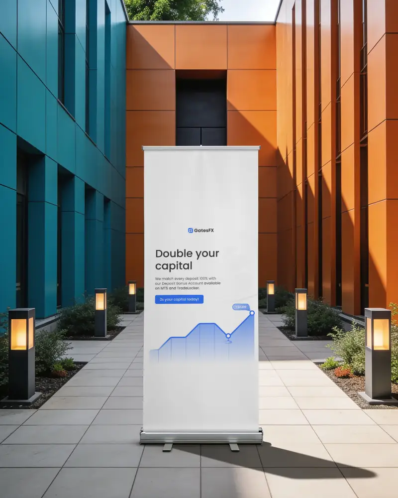Professional Portable Banner Mockup Minimalistic Corporate Building Environment Presentation