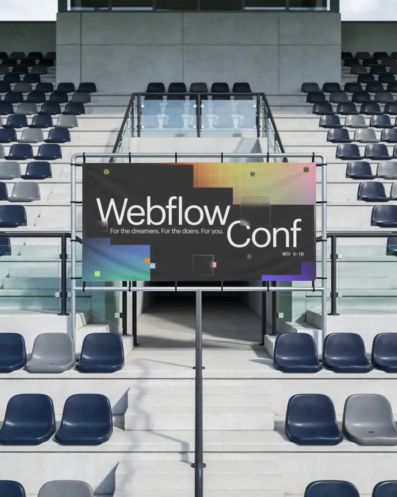 Stadium Banner Mockup For Sport Events With Empty Rows Of Seats In Background