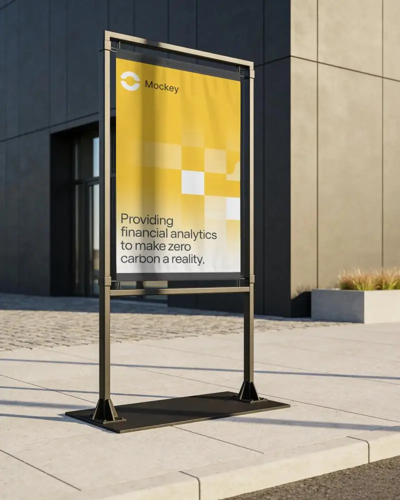 Freestanding Outdoor Banner Mockup For Marketing And Promotional Display Usage In Public Spaces