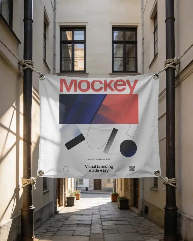Urban Street Banner Mockup For Outdoor Advertising And Promotional Design Presentations