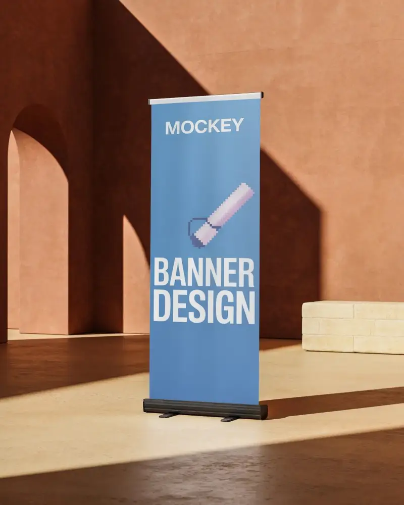 Portable Rollup Banner Mockup For Retail Advertising And Branding Solutions